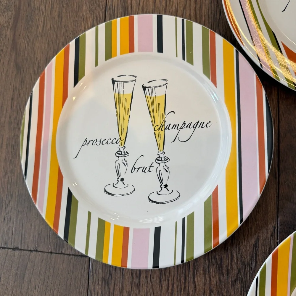 Vintage appetizer/ dessert plates designed with wine set of 4 by Rosanna